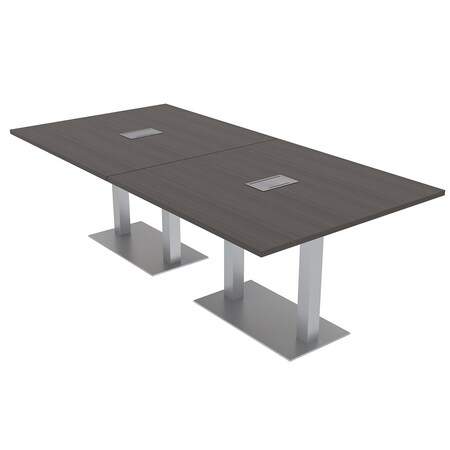 Skutchi Designs 45 in W, 96 in L, 29 in H, Engineered Wood Top, Brown HAR-REC-48x95-DOU-ELEC-XD1025